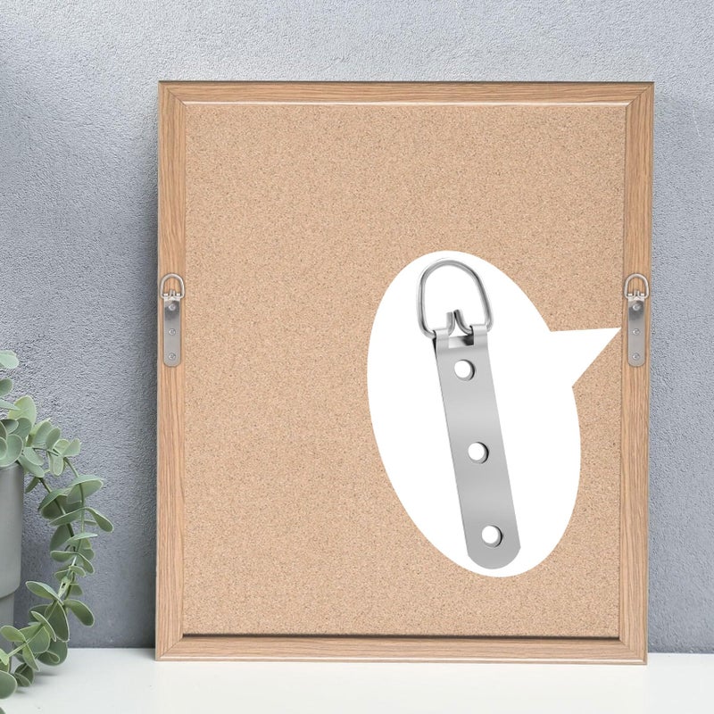 Mxxipp 10pcs Heavy Duty D-Ring Picture Hangers, Extra Large Strap Hanger with Screws Kit, 3 Holes Hanging Hardware for Hanging Picture Photo Frame- Silver - Image 5